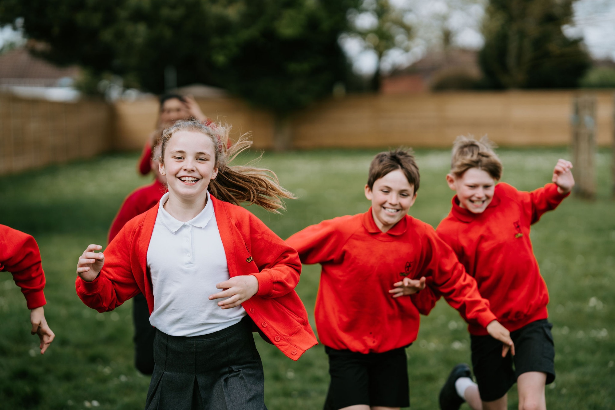 Students playing outside.